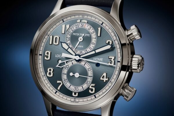 Buy Patek Philippe 5924G-001 Complications Calatrava Pilot Travel Time Chronograph White Gold Blue-Gray Dial - Image 5