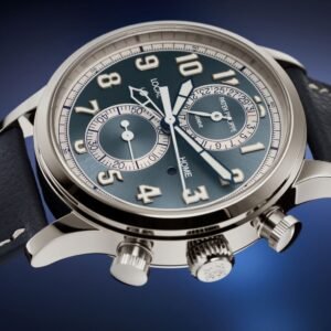 Buy Patek Philippe 5924G-001 Complications Calatrava Pilot Travel Time Chronograph White Gold Blue-Gray Dial