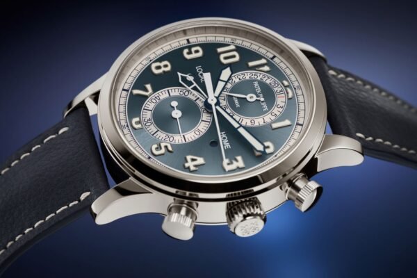 Buy Patek Philippe 5924G-001 Complications Calatrava Pilot Travel Time Chronograph White Gold Blue-Gray Dial - Image 2