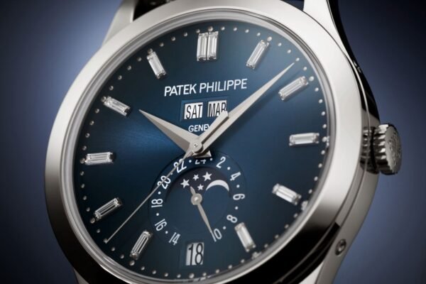 Buy Patek Philippe 5396G-017 Complications Annual Calendar Moon Phases White Gold Blue Baguette Diamond Dial - Image 2