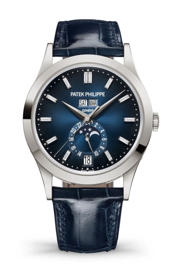 Buy Patek Philippe 5396G-017 Complications Annual Calendar Moon Phases White Gold Blue Baguette Diamond Dial - Image 4