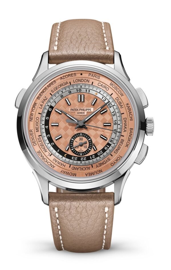 Buy Patek Philippe 5935A-001 Complications World Time Flyback Chronograph Stainless Steel Rose Opaline Dial - Image 11