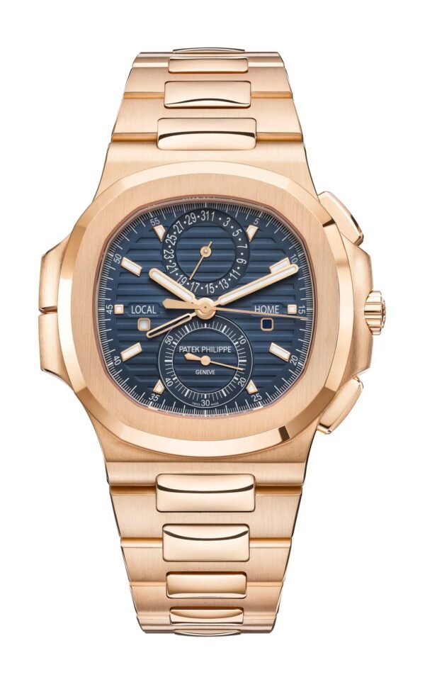 Buy Patek Philippe 5990/1R-001 Nautilus Flyback Chronograph Travel Time Rose Gold Blue Dial - Image 4