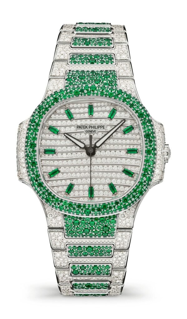 Buy Patek Philippe 7118/1453G-001 Nautilus Haute Joaillerie White Gold Set With Emeralds & Diamonds - BRAND NEW - Image 5