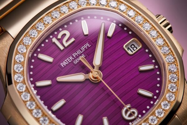 Buy Patek Philippe 7010/1R-013 Nautilus Date Sweep Seconds Quartz Rose Gold/Diamonds Lacquered Purple Dial - BRAND NEW - Image 2