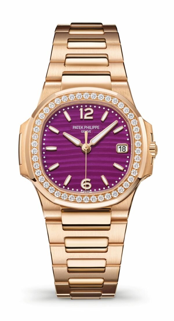 Buy Patek Philippe 7010/1R-013 Nautilus Date Sweep Seconds Quartz Rose Gold/Diamonds Lacquered Purple Dial - BRAND NEW - Image 5