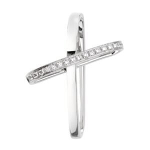 Alfieri St John White Gold Diamond Cross Pendant