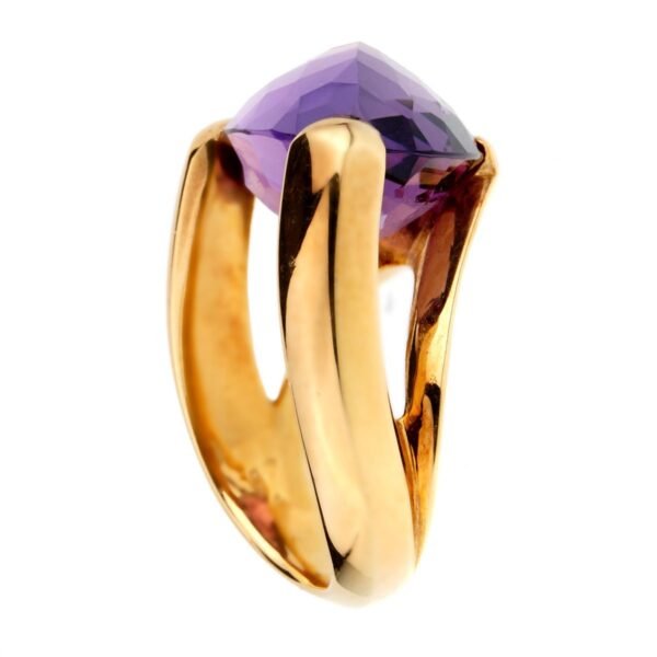 Antonini Amethyst Gold Cocktail Ring Size 6 1/2 - Image 2