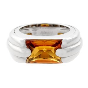 Piguet Citrine White Gold Ring Sz