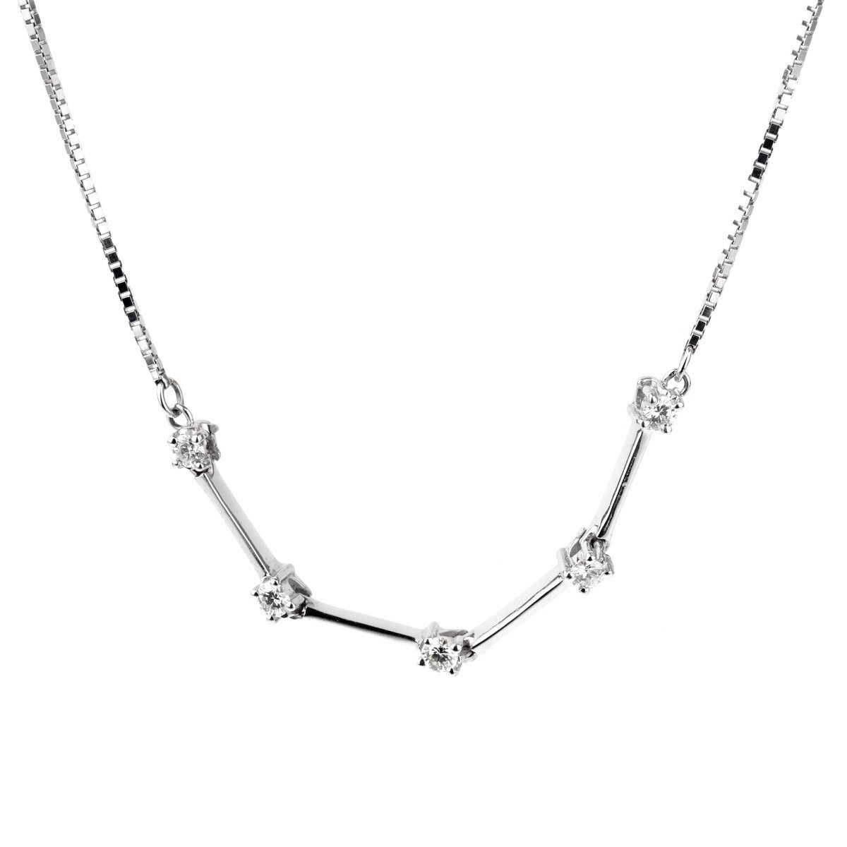 Oro Diamond Line White Gold Neckla