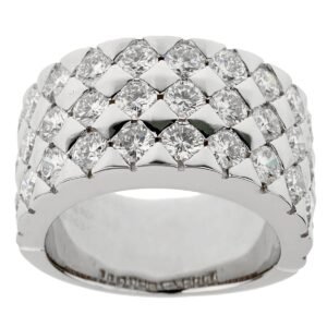 Boucheron Diamond White Gold Band Ring Sz 6 3/4