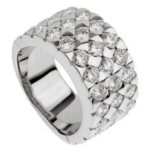 Boucheron Diamond White Gold Band Ring Sz 6 3/4