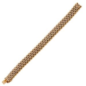 Boucheron French Brick Yellow Gold Chain Bracelet