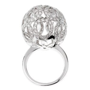 Boucheron High Jewelry Diamond & Briollete White Gold Cocktail Ring