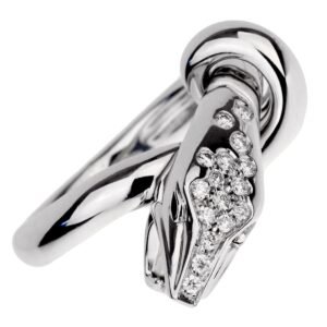 Boucheron Kaa Diamond Snake White Gold Ring Sz 5