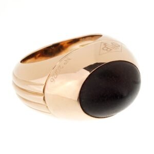 Boucheron Limited Edition 18k Rose Gold Wood Ring Sz 5 1/2