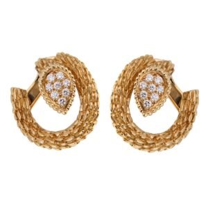 Boucheron Serpent Boheme Diamond Hoop Earrings