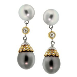 Buccellati Pearl Diamond Drop Earrings