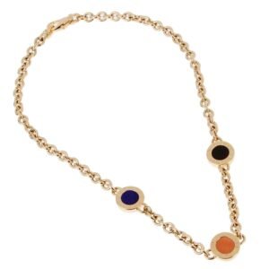 Bulgari Lapis Coral Onyx Vintage Yellow Gold Necklace