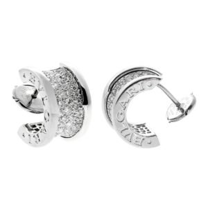 Bulgari Bzero1 Pave Diamond White Gold Earrings