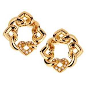 Bulgari Heart Diamond Gold Earring