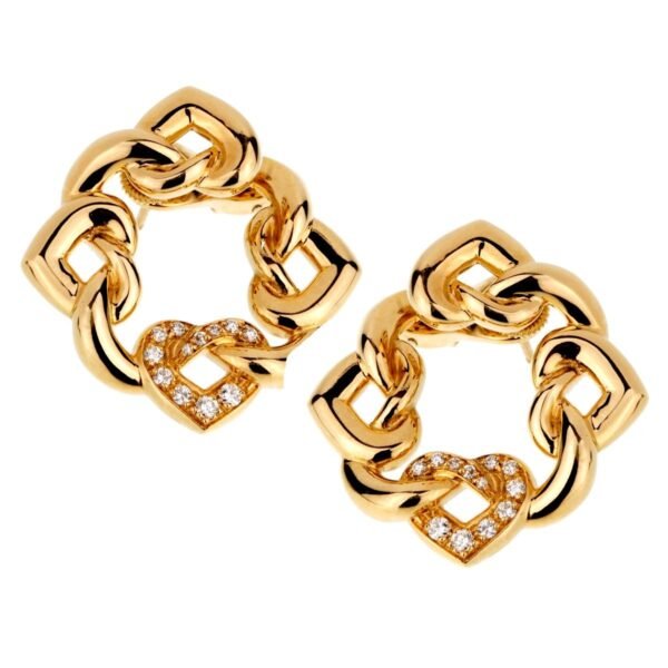 Bulgari Heart Diamond Gold Earring