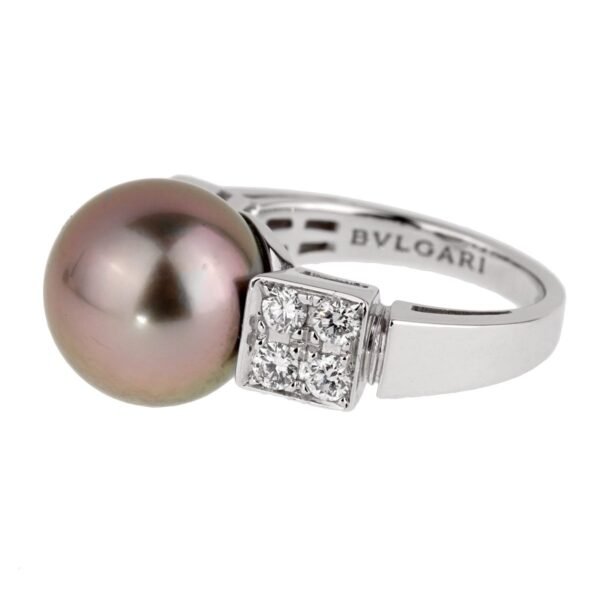 Bulgari Lucea Pearl White Gold Diamond Ring - Image 3