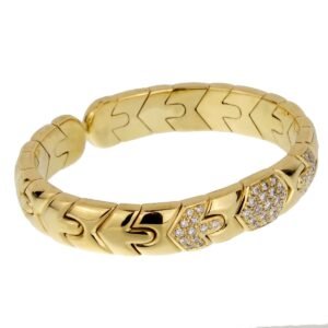 Bulgari Parentesi Diamond Gold Cuff Bracelet