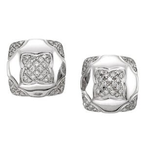 Pyramid Diamond White Gold Earring