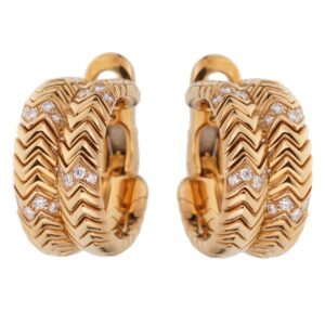 Bulgari Spiga Yellow Gold Diamond Earrings