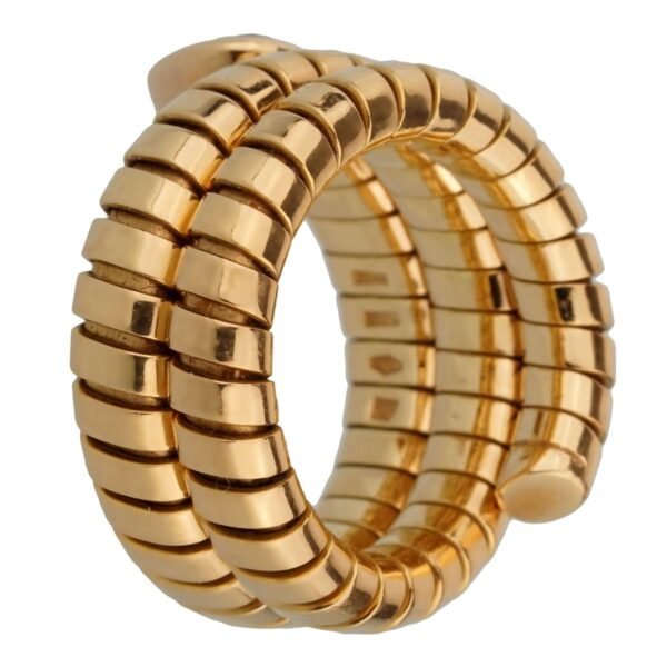 Bulgari Tubogas Pear Diamond Yellow Gold Ring - Image 3