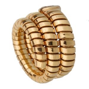 Bulgari Tubogas Pear Diamond Yellow Gold Ring