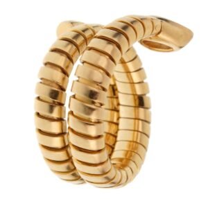 Bulgari Tubogas Pear Diamond Yellow Gold Ring