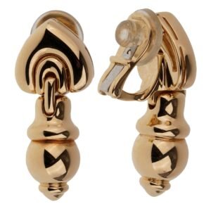 Bulgari Vintage Drop Yellow Gold Earrings