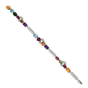 Bvlgari Allegra Diamond & Gemstone White Gold Bracelet