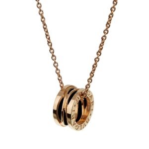 Bvlgari B.zero1 Legend Black Ceramic Rose Gold Pendant Necklace