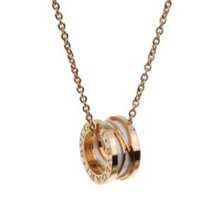 Bvlgari B.zero1 Legend Ceramic Rose Gold Pendant Necklace