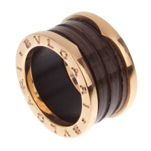 Bvlgari B.zero1 Marble Ceramic Rose Gold Band Ring