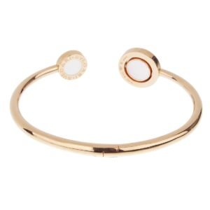 Bvlgari Bvlgari Carnelian Mother of Pearl Rose Gold Cuff Small Bangle