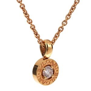 Bvlgari Solitaire Diamond Rose Gold Pendant Necklace