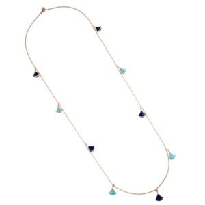 Bvlgari Divas Dream Lapis Turquoise Rose Gold Sautoir Necklace