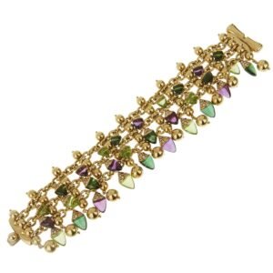 Bvlgari Naturalia Amethyst Tourmaline Peridot Diamond Gold Bracelet