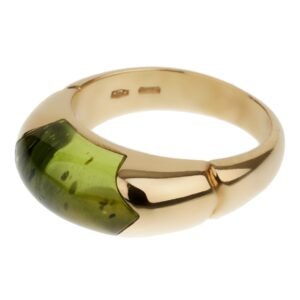 Bvlgari Peridot Yellow Gold Cocktail Ring Sz 6