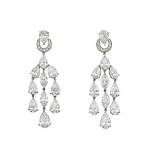 Bvlgari Platinum Diamond Chandelier Drop Earrings