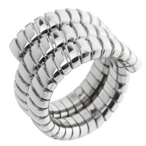 Bvlgari Spiga White Gold Triple Row Ring