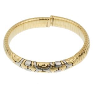 Bvlgari Vintage Alveare Yellow Gold Cuff Bangle Bracelet