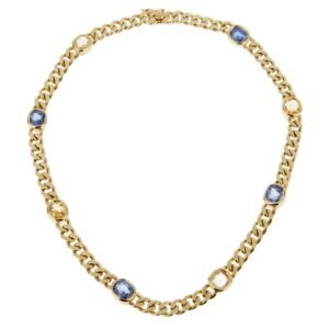 Bvlgari Vintage Sapphire Yellow Gold Choker Necklace