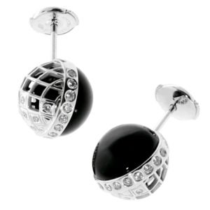 Carrera y Carrera Celosia Onyx Diamond White Gold Earrings