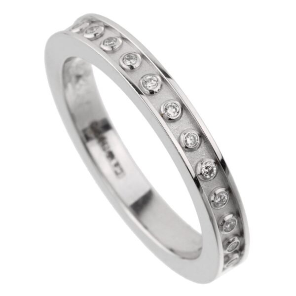 Carrera y Carrera Diamond White Gold Eternity Band Sz 7 - Image 4