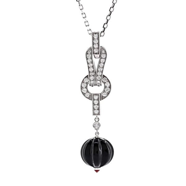 Cartier Agrafe Onyx Diamond Pendan